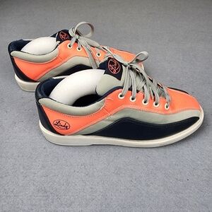Linds Lady Linda Women’s Bowling Shoes Size 9.5 Coral Gray Lace Up Athletic